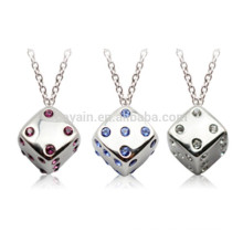 Making Artificial Jewellery 3D Silver Metal Dice Necklace